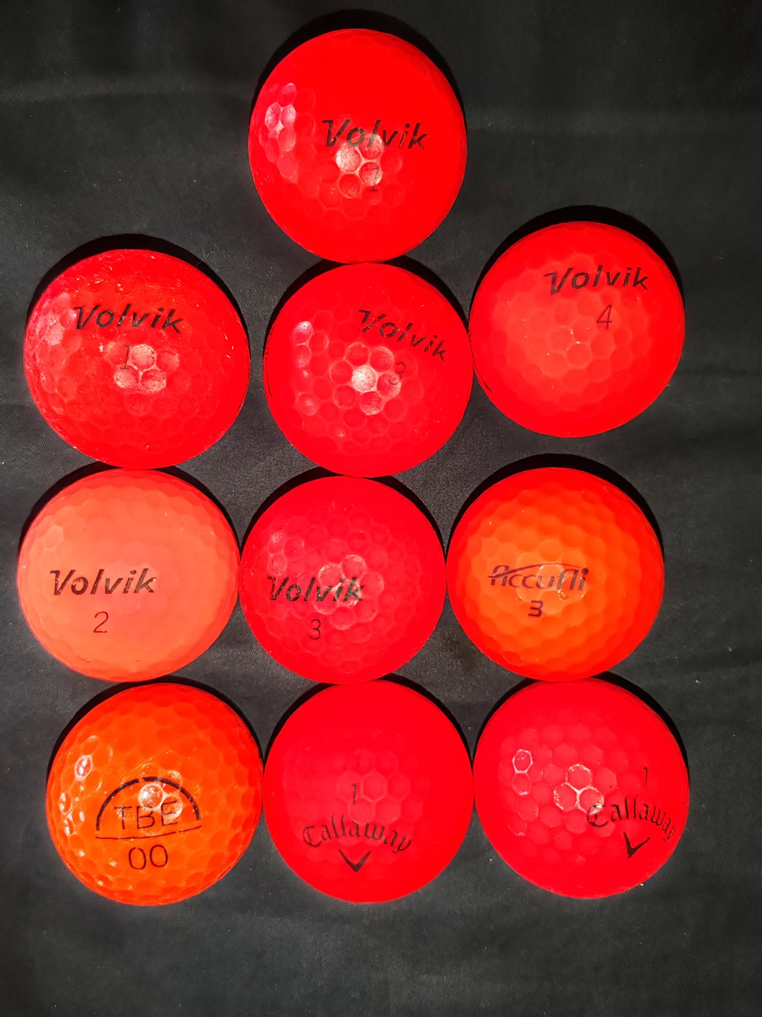 Red golf balls 10 pack