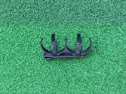 2-Ball Golf Ball Holder – Black Plastic Belt Clip