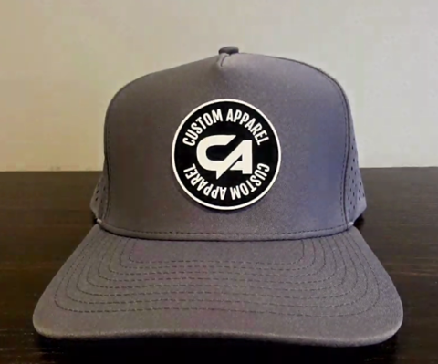 Custom Performance Peak Cap - Round Badge Grey
