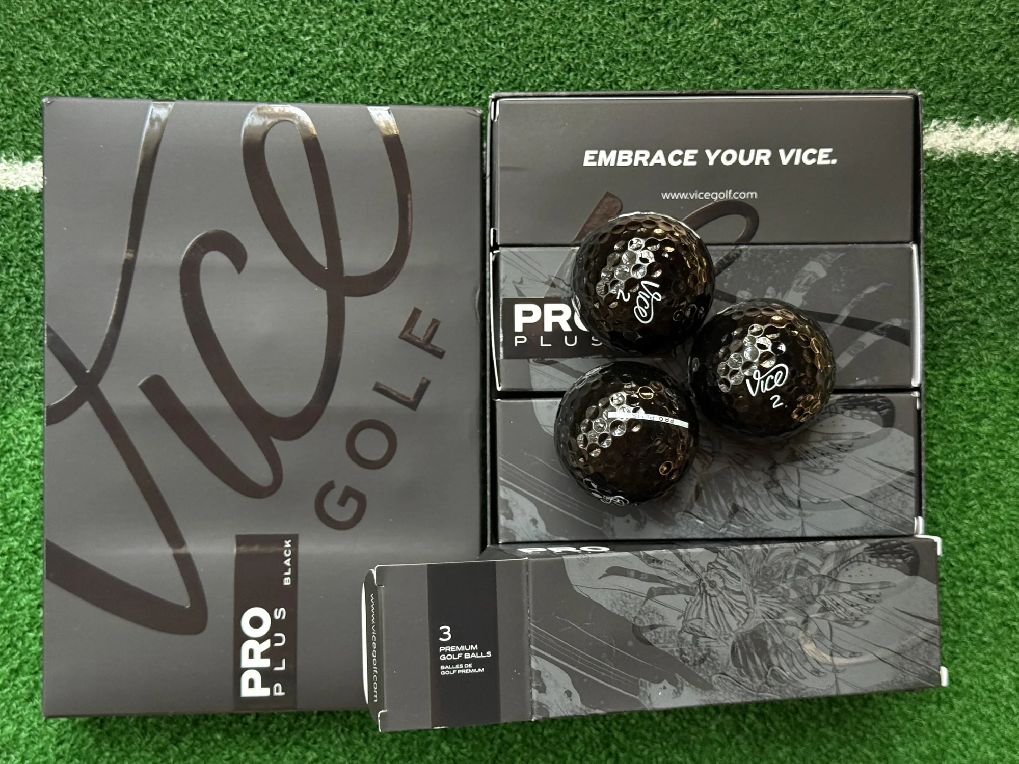 Vice Pro Plus Limited Edition Black Golf Balls – Brand New (1 Dozen / 12 Balls)