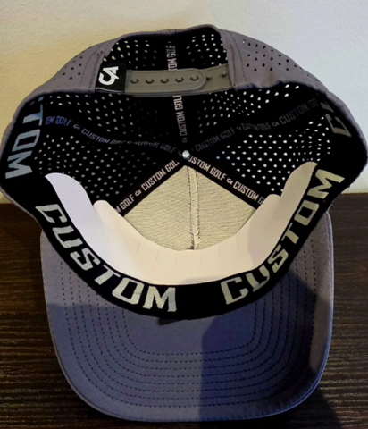 Custom Performance Peak Cap - Round Badge Grey